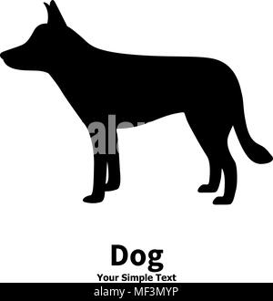 Vector illustration de chien noir silhouette Illustration de Vecteur