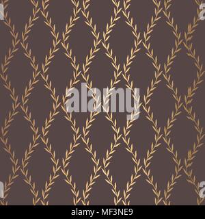 Les feuilles d'or vintage design pattern Illustration de Vecteur