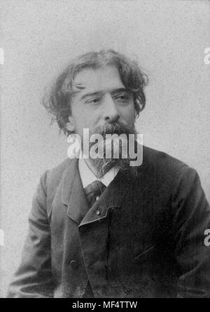 Portrait d'Alphonse Daudet ( 1840 - 1897 ) écrivain français - photographie anonyme Banque D'Images