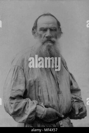 Portrait de Léon Tolstoi ( 1828 - 1910 ) écrivain russe - photographie anonyme Banque D'Images