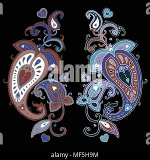 Paisley coloré. La main ethnique l'ornement. Vector illustration Illustration de Vecteur