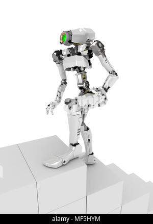 3d Slim figure robotique, isolé Banque D'Images