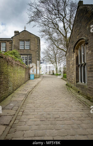 Le Bronte Parsonage Haworth, Village, West Yorkshire, Angleterre Banque D'Images