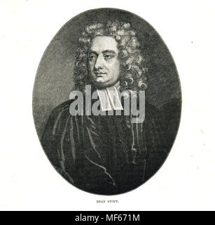 Dean Jonathan Swift, satiriste anglo-irlandais, essayiste, pamphlétaire politique, poète, auteur des Voyages de Gulliver, et une modeste proposition Banque D'Images