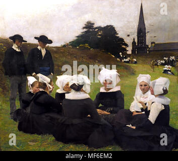 Les Bretons au pardon 1887 par Pascal Adolphe Jean Dagnan Bouveret 1852-1929 France, en français, Banque D'Images