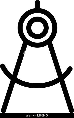 L'icône boussole Dessin, isolé sur fond blanc Illustration de Vecteur