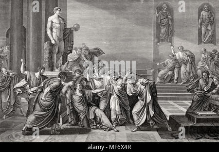 La mort de Caius Julius Caesar, 100 - 44 avant J.-C., homme d'état Romain Banque D'Images