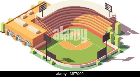 Vector poly faible isométrique baseball park Illustration de Vecteur
