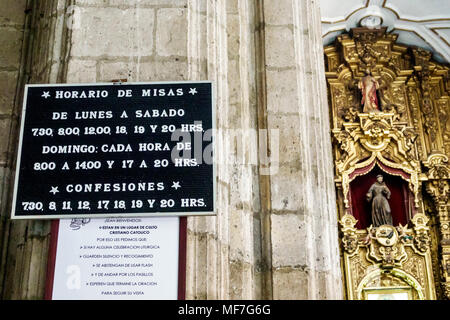 Mexico, mexicain, hispanique, centre historique, Avenida Calle Francisco Madero, Iglesia de Church of San Francisco, église catholique, intérieur, Banque D'Images