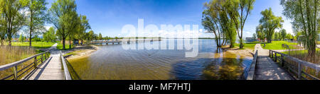 Allemagne, Bavière, Bernau, le lac de Chiemsee Banque D'Images