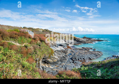 Prussia Cove, un petit hameau nommé d'après un 18e siècle contrebandier, près de Penzance sur la côte de Cornwall Banque D'Images