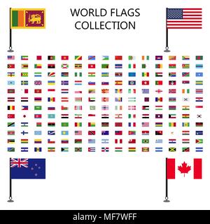 Drapeau monde télévision icon collection Illustration de Vecteur