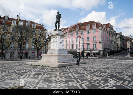 La statue en Durque da Terceira Square, également appelé Cais do Sodre à Lisbonne, Portugal Banque D'Images