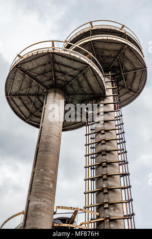 Flushing Meadows Park, exposition mondiale de l'architecture, les ovnis, queens Theatre Banque D'Images