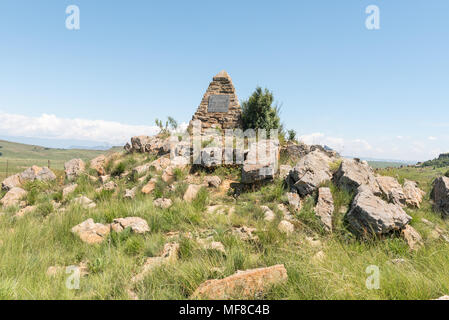 Col RETIEF, AFRIQUE DU SUD - le 14 mars 2018 : Monument pour l'ox-wagon trek en 1938, pendant le centenaire de la grande marche de 1838 Banque D'Images