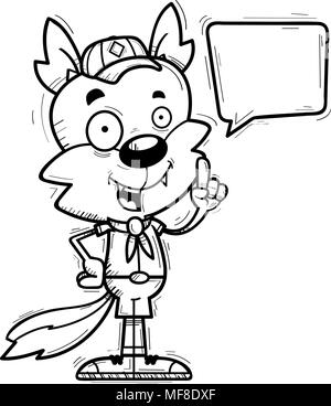 Illustration d'une caricature d'un loup mâle parler du scoutisme. Illustration de Vecteur