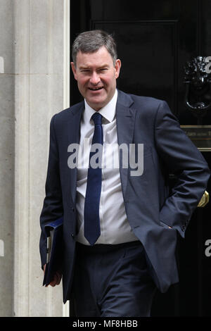 Londres, Royaume-Uni, 24 avril 2018, David Gauke MP Lord chancelier et secrétaire d'Etat à la justice vu assister à une réunion du Cabinet au 10 Downing Street Banque D'Images