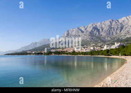 Plage de la mer Adriatique. La photographie a été prise à Makarska, Croatie Banque D'Images