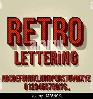 Retro Vintage Font Illustration de Vecteur