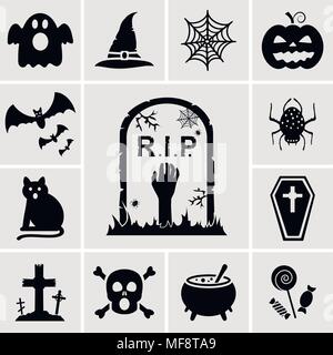 Vecteur Halloween icons set Illustration de Vecteur