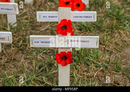 Ballarat, Victoria, Australie. 25 avril 2018. Les cérémonies de l'Anzac Day dans toute la région de Ballarat - 2018 marque le 103e anniversaire de l'Australian and New Zealand atterrissage sur les forces de Gallipoli pendant la Première Guerre mondiale. Credit : brett keating/Alamy Live News Banque D'Images