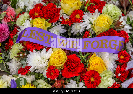 Ballarat, Victoria, Australie. 25 avril 2018. Les cérémonies de l'Anzac Day dans toute la région de Ballarat - 2018 marque le 103e anniversaire de l'Australian and New Zealand atterrissage sur les forces de Gallipoli pendant la Première Guerre mondiale. Credit : brett keating/Alamy Live News Banque D'Images