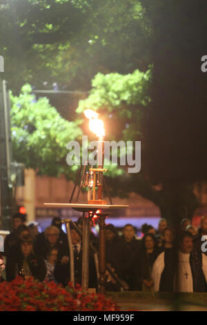 Ballarat, Victoria, Australie. 25 avril 2018. Les cérémonies de l'Anzac Day dans toute la région de Ballarat - 2018 marque le 103e anniversaire de l'Australian and New Zealand atterrissage sur les forces de Gallipoli pendant la Première Guerre mondiale. Credit : brett keating/Alamy Live News Banque D'Images