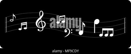 Note de musique de fond avec différents symboles musicaux Illustration de Vecteur