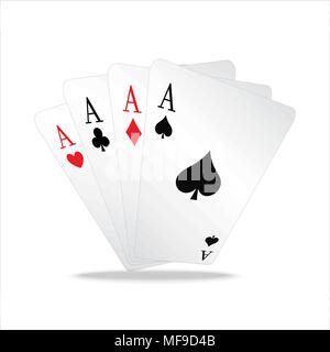 Cartes à jouer au poker avec les jeux de casino Illustration de Vecteur
