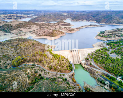 Barrage d'Alqueva sur Guadiana en Alentejo, Portugal Banque D'Images