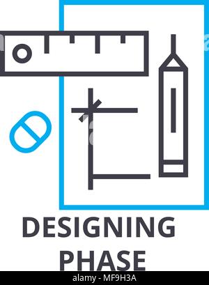 La conception de la phase l'icône de la ligne mince, signe, symbole, illustation, concept linéaire, Vector Illustration de Vecteur