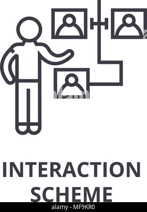L'icône de la ligne mince chaîne d'interaction, signe, symbole ...