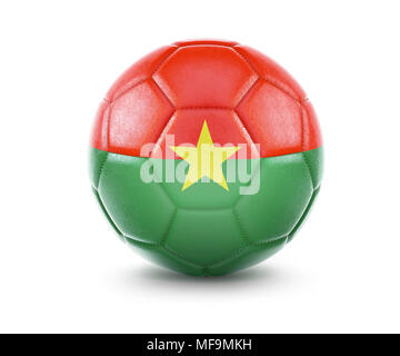 Le rendu haute qualité d'un ballon de foot avec le drapeau du Burkina Faso.(série) Banque D'Images