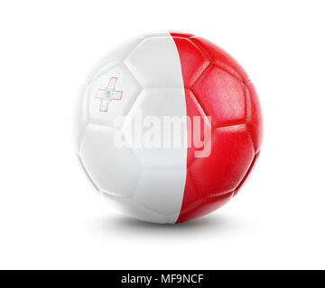 Le rendu haute qualité d'un ballon de foot avec le drapeau de Malte.(série) Banque D'Images