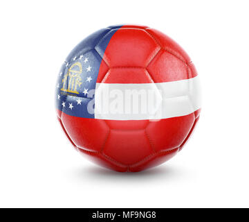 Le rendu haute qualité d'un ballon de foot avec le drapeau de la Géorgie.(série) Banque D'Images
