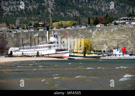 Aubes SS Sicamous Museum and Heritage Park situé sur la rive sud du lac Okanagan à Penticton, Colombie-Britannique, Canada. Banque D'Images