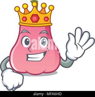 King rose cartoon mascot apple Illustration de Vecteur