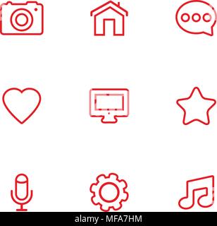 La communication linéaire icons set. La communication universelle des icônes pour le web et mobile Illustration de Vecteur