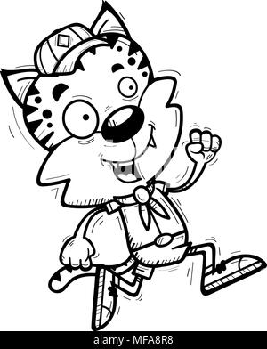 Illustration d'une caricature d'un homme d'exécution. scout Bobcat Illustration de Vecteur