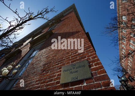 Philip Winthrop, maison historique de Beacon Hill, Boston, Massachusetts USA Banque D'Images