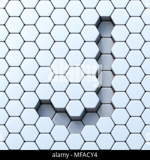 Grille hexagonale lettre J 3D render illustration Banque D'Images