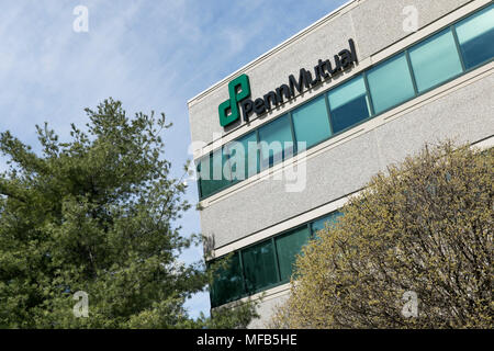 Un logo affiche à l'extérieur du siège de la Penn Mutual Life Insurance Company à Horsham, en Pennsylvanie le 22 avril 2018. Banque D'Images