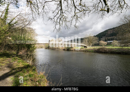 Pont suspendu de sapeurs à Betws y Coed National de Snowdonia au nord du Pays de Galles Banque D'Images