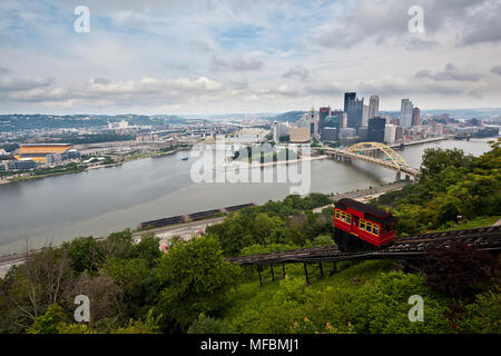 Une photo de Pittsburgh de la négliger au Duquesne Incline. Banque D'Images