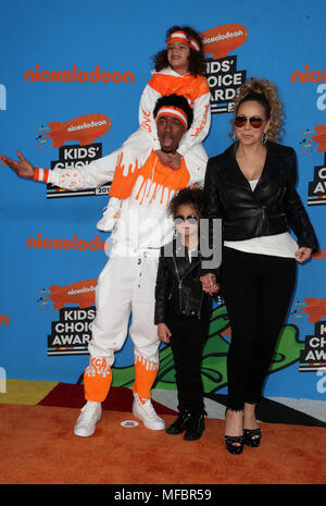 Le Nickelodeon Kids' Choice Awards 2018 comprend : Mariah Carey, Nick Cannon, Cannon marocain, Monroe Cannon Où : Inglewood, Californie, États-Unis Quand : 24 Mar 2018 Crédit : FayesVision/WENN.com Banque D'Images