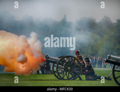 19 avril 2018, à Hyde Park, Londres. La Troupe du Roi Royal Horse nique de HM La reine 92e anniversaire. Banque D'Images