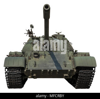Char T-55 russe isolé sur fond blanc Banque D'Images