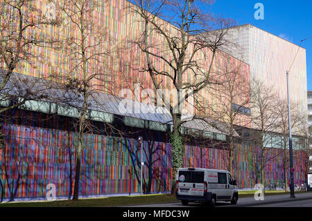 Le musée Brandhorst à Munich, ouvert en 2009, le logement collection d'art moderne, multi-couleur extraordinaire façade, Banque D'Images