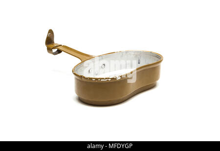 L'armée soviétique a ouvert cooking pot isolé sur fond blanc Banque D'Images