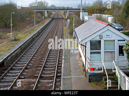 Acle gare sur le Wherry lignes entre Norwich et à Great Yarmouth dans le Norfolk, Royaume-Uni Banque D'Images